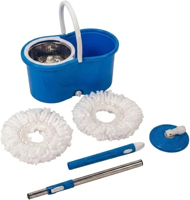 Royal Homeware Spin Mop - Steel Bucket, Compact, Easy Storage, Self Wringing