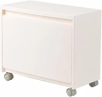 2段式ストレージボックス、ソート用ゴミ箱、衣類収納、フラップタイプ、ドア付き、白、5.6ガロン(25L)、キャスター付き