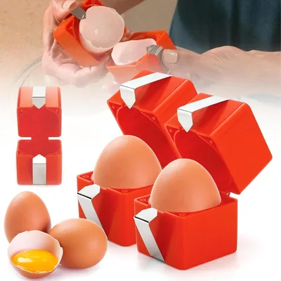 Casse-œufs à 2 pièces pour œufs crus - Outil de casse-œuf ergonomique et portable
