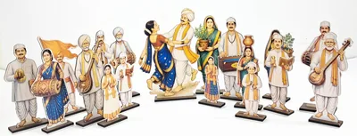 स्टेप्सटूडो वर्कारी सेट 2 | 19 एमडीएफ स्टैंडीज़ गणेश और घरेलू सजावट के लिए