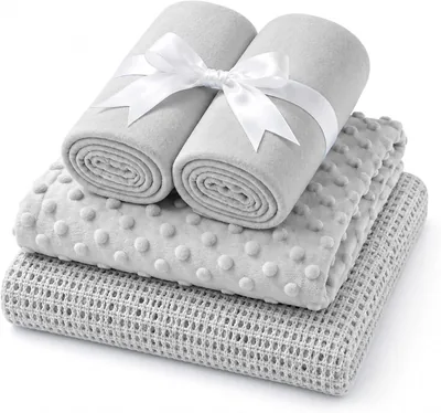 My Little World Baby Blanket Set - 4 Piece Grey
