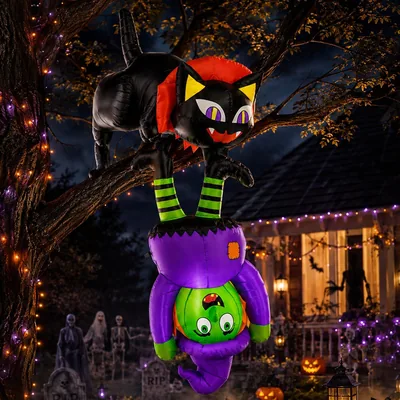 Jardimex Inflable Halloween Bruja Gigante 244 cm Decoración Exterior Jardín