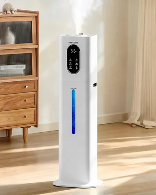 KEECOON 大容量 8L 加湿器 スチーム式 ハイブリッド式 除菌 タワー型 リモコン付