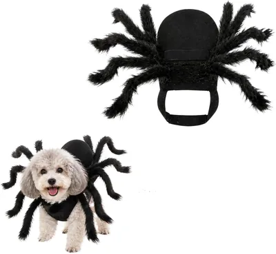 Halloween Dogs Cats Spider Costume Pet Party Outfits for Small Dog | Spider Pet Costume with 8 Furry