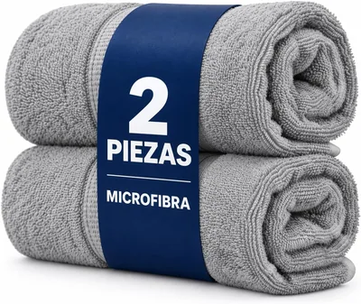 Toallas de Baño Dkore 2pz de Microfibra Suave | Paq. 2 Toallas 130x65 cm | Secado Rápido