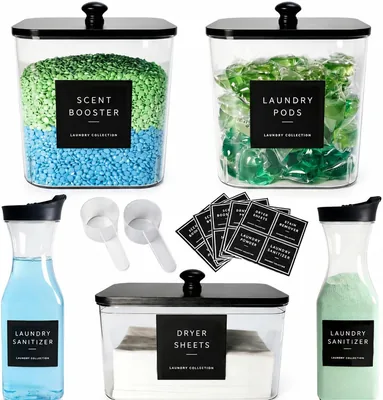 Laundry Storage Set - Detergent Dispenser & Pods Container