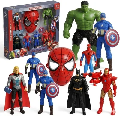 Superhero Action Figure Set for Kids - 8-Piece