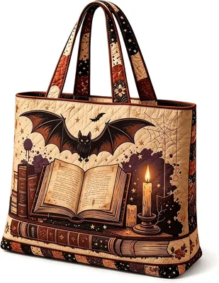 Halloween Quilted Tote Bag - Reusable Party Handbag