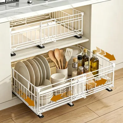 SIMTWO 2 Pack Pull Out Drawers - Cabinet Organizer