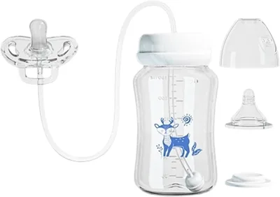 Hands Free Baby Bottles - Anti-Colic Portable Pacifier Bottle