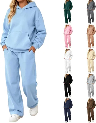 Women's Tracksuit Set Long Sleeve Hoodies Matching Sweatpants - Best Deal