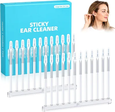 AYESY Ear Cleaner - 24 Sticks | Reusable Adhesive