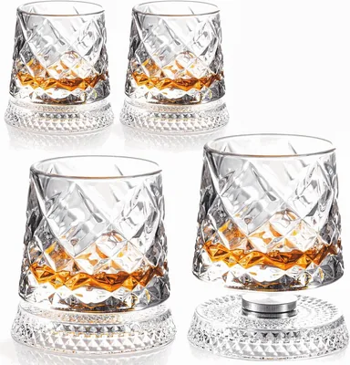 Spinning Whiskey Glasses Set of 4
