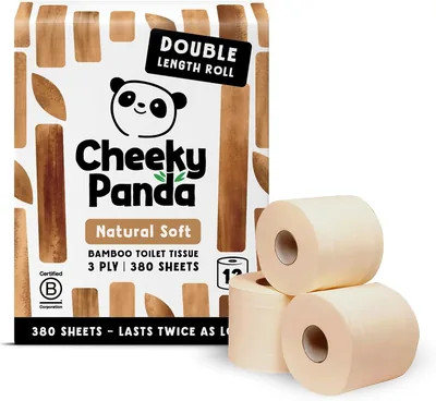 Cheeky Panda Unbleached Bamboo Toilet Paper - 12 Rolls
