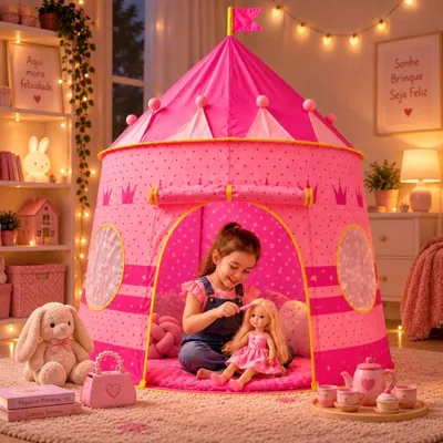 Barraca Infantil Castelo Rosa - Cabana para Menina