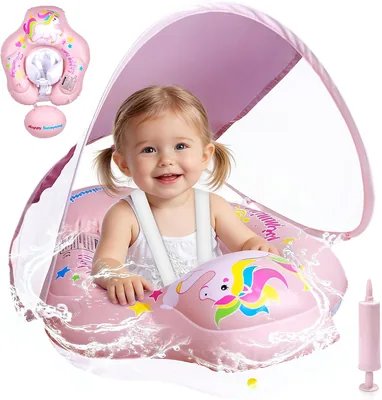 Kółko do pływania dla niemowląt z daszkiem UPF 50+ (12-36 miesięcy, 5-15 kg)