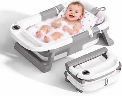 Bañera Plegable Bluelander para Bebé con Termómetro