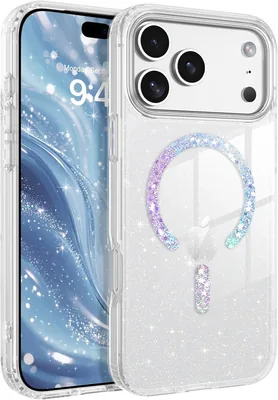 VENINGO iPhone 18 Pro Max Case Magsafe Glitter Transparent