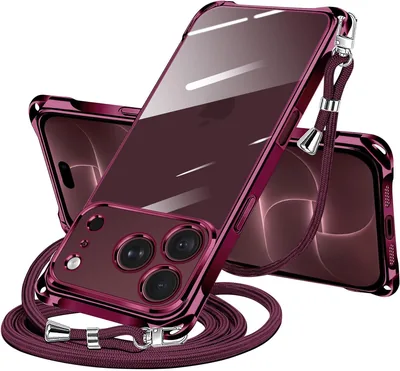 NISIILNG iPhone 18 Pro用 クリア ショックプルーフ 肩掛けケース