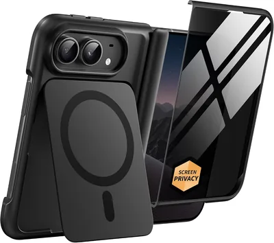 BERFY Funda para iPhone Duo, Compatible con MagSafe, Negra | Funda magnética resistente a golpes con soporte oculto doble vía