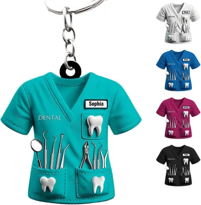 Personalized Dentist Uniform Acrylic Keychain Best Deal