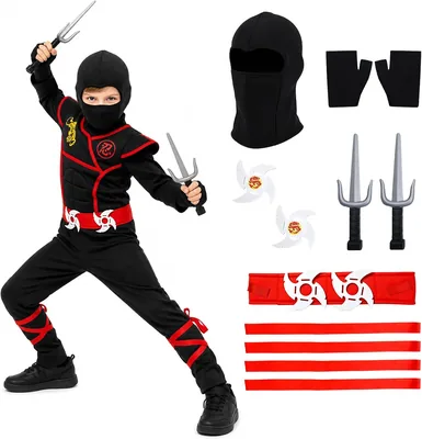 Kids Ninja Costume Set - Mask, Belt, Swords
