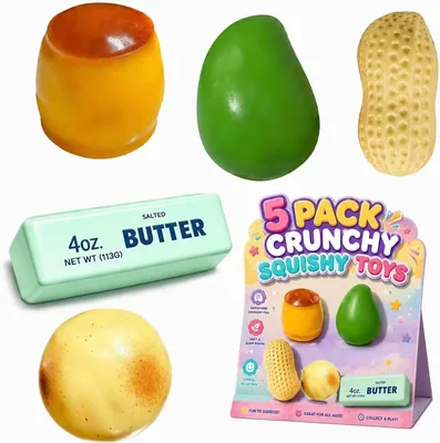 ORCHID M® 5 Pack Crunchy Squishy ASMR Bead Filled Stress Balls