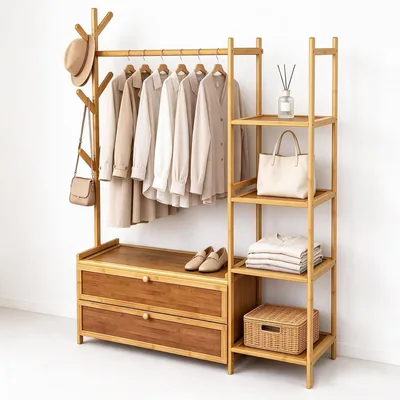 RESTSUKO Organizador de Ropa de Bambú Natural