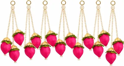 Aksharveda Pink Lotus Pearl Latkan Decor