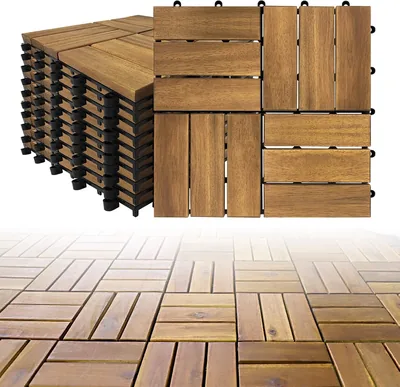 Yunvin 11PCS Wood Deck Tiles 30x30cm Style B - Best Deal