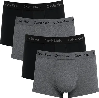 Kit 4 Cuecas Calvin Klein Low Rise Trunk de Algodão Respirável