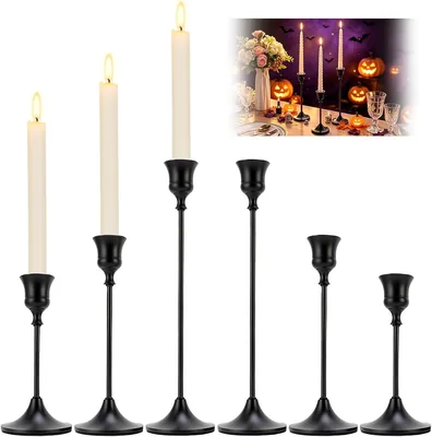 NEOXMERIA Juego de 6 Candelabros Vintage Cónicos