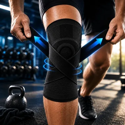 Joelheira Ortopédica de Compressão para Joelho, Suporte Esportivo Ajustável e Respirável