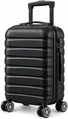Mala de Viagem 20" 23x48 cm de Bordo até 10kg, Rígida e Espaçosa, Rodas Duplas 360° Removíveis, Cadeado com Senha, Preta