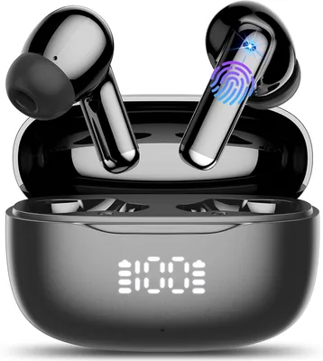 Ecouteurs Bluetooth 5.4 sans fil, écouteurs intra-auriculaires avec 4 microphones anti-bruit ENC, durée de 40 heures Hi-Fi stéréo