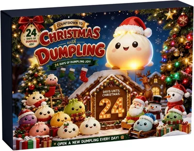 Calendario de Adviento Squishy 2026: Calendario Navideño de Dumpling con Sorpresas