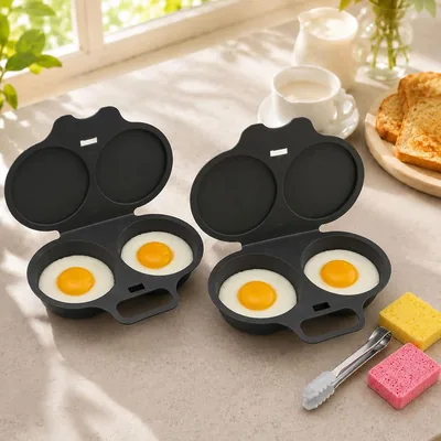2027 Dual Cavity Egg Poacher Microwave Cooker