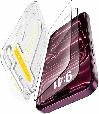 Besecou ガラスフィルム iPhone 18 Pro 2枚入り [US軍事MIL規格 | Asahiガラス素材、ガイドフレーム、LCD保護]