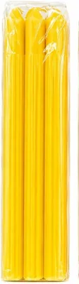 Solid Colour Fluted Candles Yellow 2.2x25cm 6pack