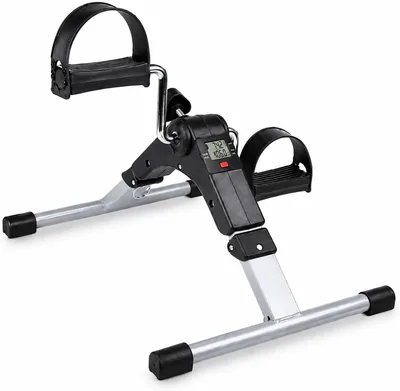 Mini Bicicleta Ergométrica Portátil para Braços e Pernas com Monitor Digital e Resistência Ajustável