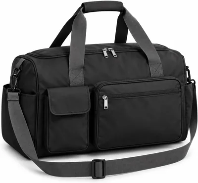 Bolsa de Viagem e Academia em Nylon com Alça Transversal Ajustável - Preto