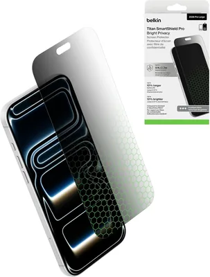 Belkin Titan Pro Bright Privacy Screen Protector for iPhone 18 Pro Max