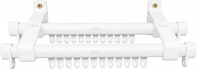C-Track Double Curtain Rail Set - White 3m