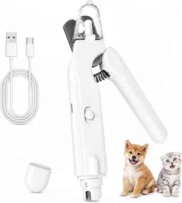 ツメトキ 2in1 電気ネイルファイル 猫・犬用、LED | ネイルクリッパーと電動ネイルファイル