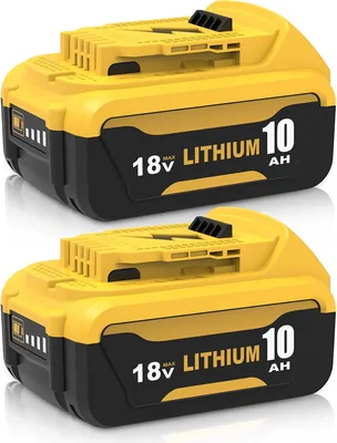 2x 10,0 Ah Ersatzbatterie für Dewalt Batterie 18 V DCB184 | Kompatibel mit DCB206 DCB204 DCB203 DCB201 DCB200 D