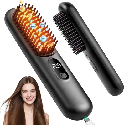 Go Brush Pro 2026 Cordless Hair Straightener Brush