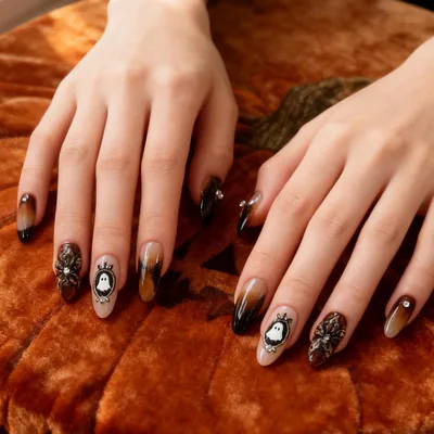 ZEROINIDEA 24 Piezas Uñas Postizas a Presión, Uñas Adhesivas Press