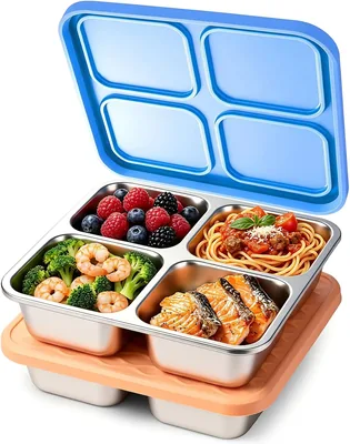 2 Pack 720ML Stainless Steel Snack Containers