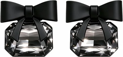 Black & Red Bow Earrings - Christmas Jewelry