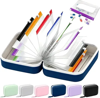 14 Pack Colour-Coded Travel Pill Organizer